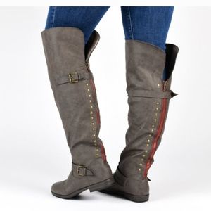Journee Collection KANE Over-the-Knee WIDE-CALF Boots•Taupe•Sz 8.5